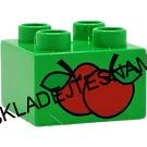H1052 DUPLO HRANÉ KOSTKA ZELENÁ 2X2 NOPKY JABLKO