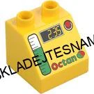 H1065 DUPLO HRANÁ KOSTIČKA ŽLUTÁ ZKOSENÁ POTISK PANEL ČERPACÍ STANICE BENZÍN OCTAN