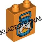 H1074 DUPLO HRANÁ KOSTIČKA ORANŽOVÁ VYSOKÁ POTISK PETROLEJKA