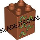 H1084 DUPLO HRANÉ KOSTKA HNĚDÁ POTISK ČERVÍCI VYSOKÁ