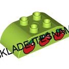 H1085 DUPLO HRANÉ KOSTKA OBLOUK ZELENÝ POTISK JABLKA