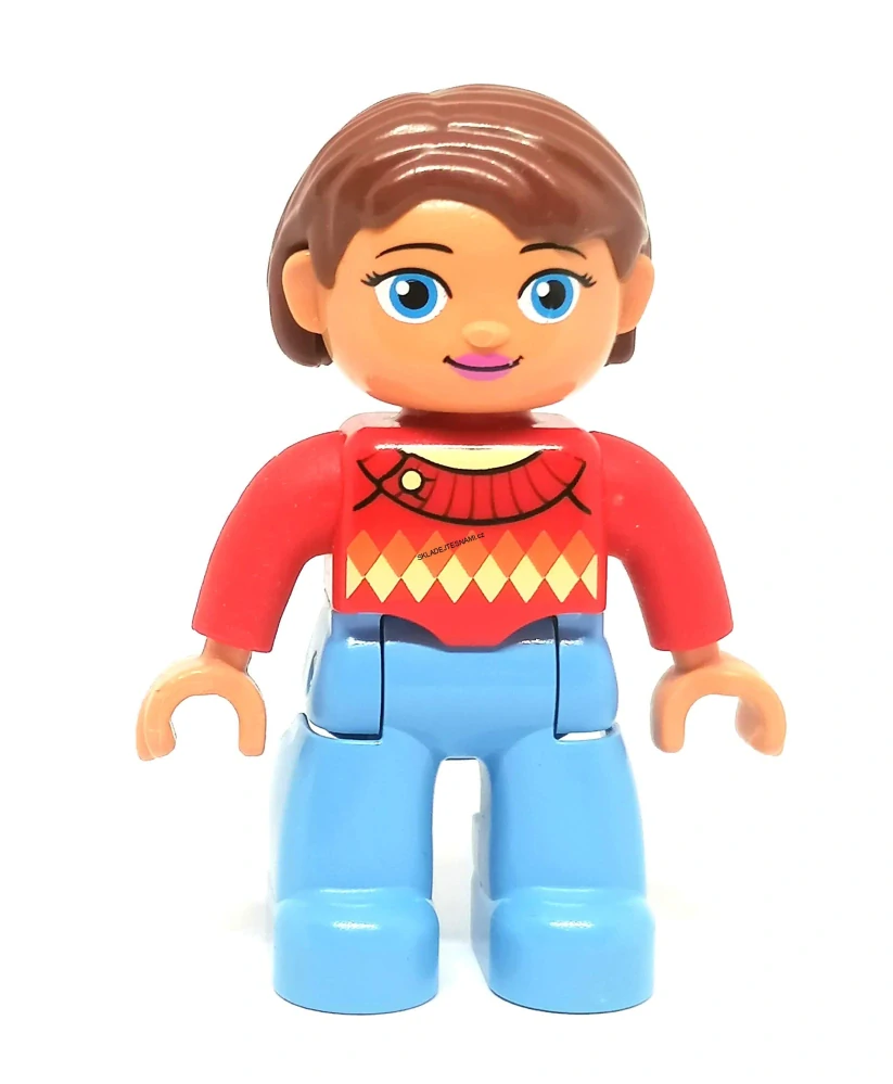 H1254 DUPLO HRANÁ FIGURKA ŽENA MAMINKA HNĚDÉ KRÁTKÉ VLASY