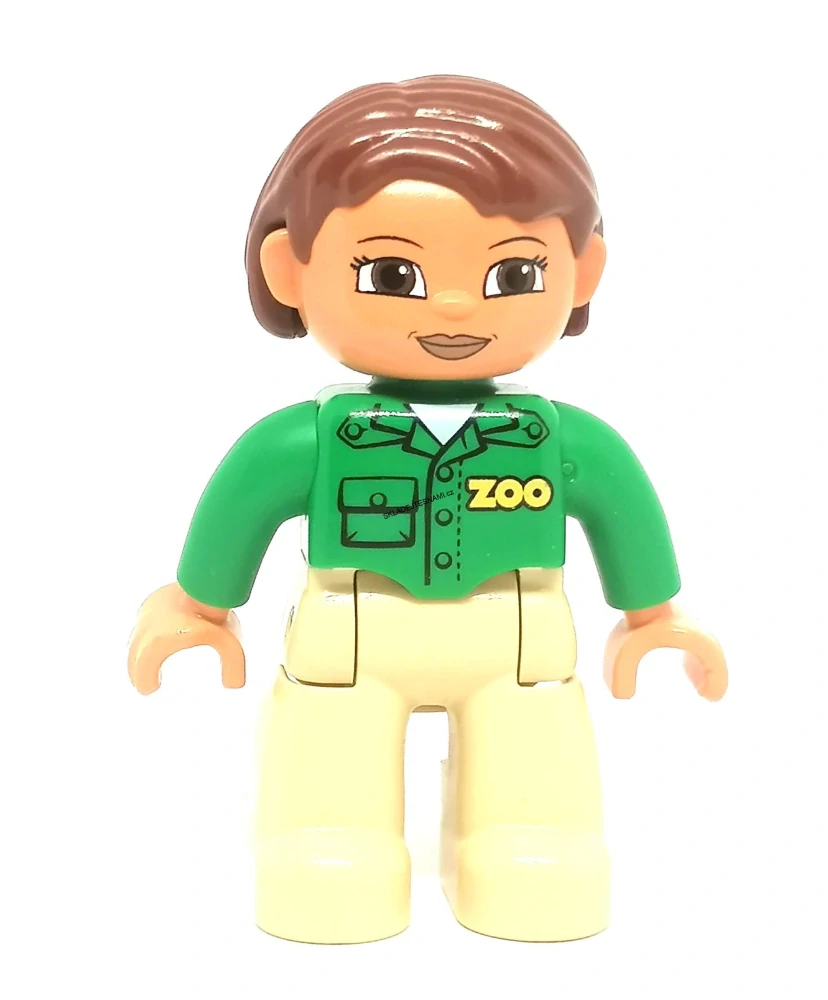 H1255 DUPLO HRANÁ FIGURKA ŽENA OŠETŘOVATELKA ZOO HNĚDÉ KRÁTKÉ VLASY