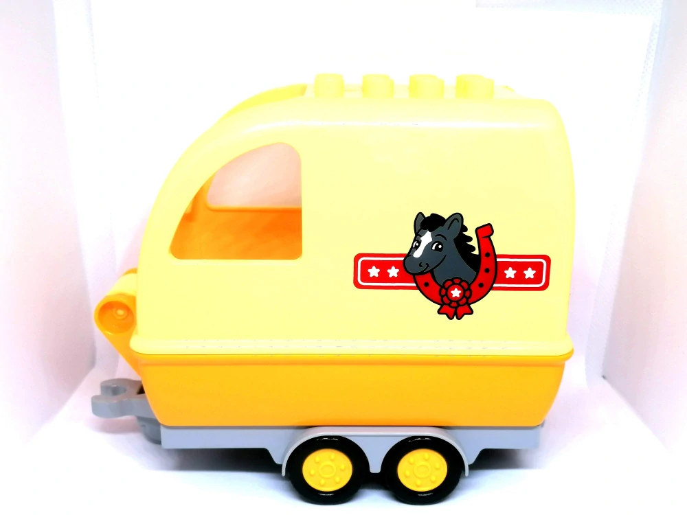 H1360 DUPLO HRANÝ PŘEPRAVNÍ VELKÝ VOZÍK NA PŘEPRAVU VELKÝCH KONÍ ODKLÁPĚCÍ STŘECHA