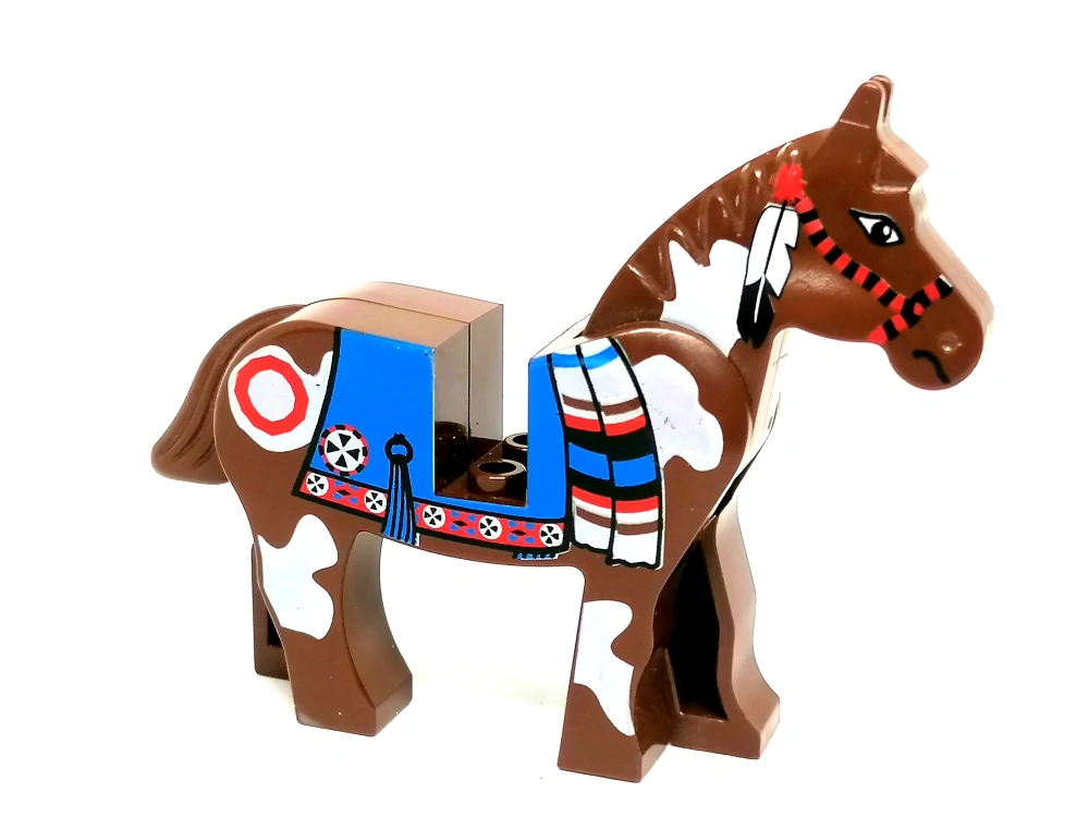 LH3149 LEGO HRANÝ INDIÁNSKÝ KŮŇ HNĚDÝ S POTISKEM