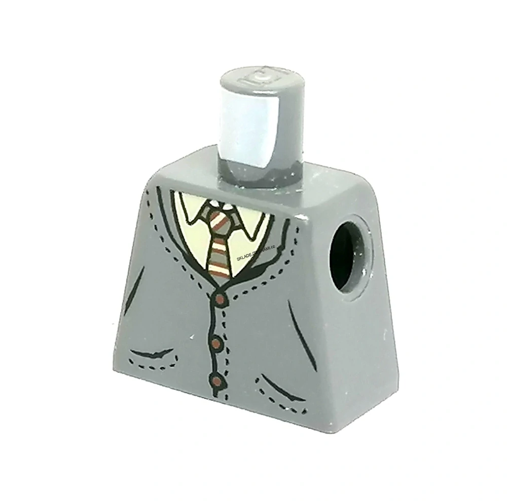 X598 LEGO HRANÝ DÍL TRUP BEZ PAŽÍ ŠEDÝ SVETR S KRAVATOU