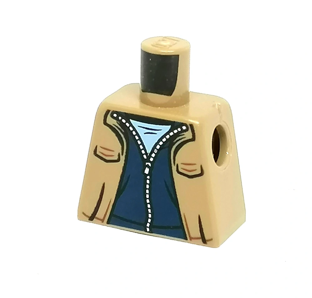X624 LEGO HRANÝ DÍL TRUP BEZ PAŽÍ BÉŽOVÁ, MODRÁ MIKINA ZA ZIP