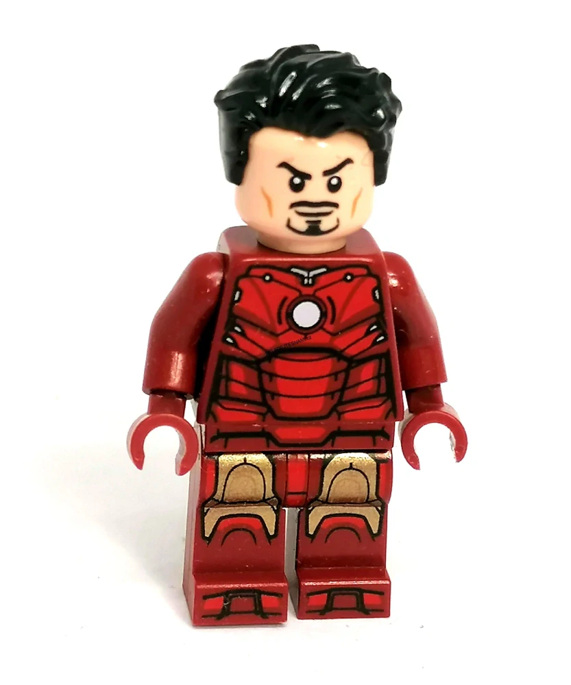 LH5877 LEGO HRANÁ MINIFIGURKA SUPER HEROES IRON MAN MARK 3 ARMOR, DVA OBLIČEJE, DRUHÝ MODRÝ