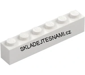 LH3161 LEGO KOSTKA BÍLÁ HRANÁ 1X6 NOPKY