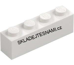 LH3163 LEGO KOSTKA BÍLÁ HRANÁ 1X4 NOPKY