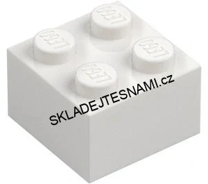 LH3165 LEGO KOSTKA BÍLÁ HRANÁ 2X2 NOPKY