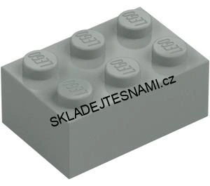 LH3173 LEGO HRANÁ KOSTKA 2X3 NOPKY SVĚTLE ŠEDÁ