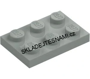 LH3176 LEGO HRANÁ KOSTKA 2X3 NOPKY SVĚTLE ŠEDÁ