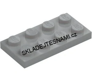 LH3177 LEGO HRANÁ KOSTKA 2X4 NOPKY SVĚTLE ŠEDÁ