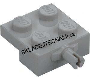 LH3180 LEGO HRANÁ ŠEDÁ PLOTNA S ÚZKÝ, KOLÍKEM 2X2 NOPKY