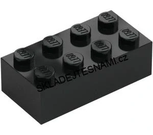 LH3186 LEGO HRANÁ KOSTKA 2X4 NOPKY ČERNÁ