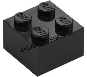 LH3187 LEGO HRANÁ KOSTKA 2X2 NOPKY ČERNÁ