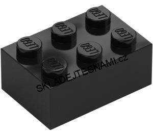LH3189 LEGO HRANÁ KOSTKA 2X3 NOPKY ČERNÁ