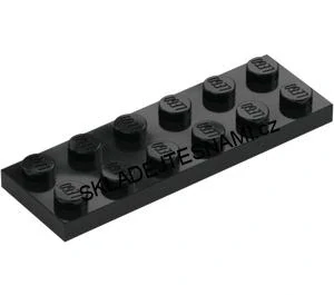 LH3190 LEGO HRANÁ KOSTKA 2X6 NOPKY ČERNÁ