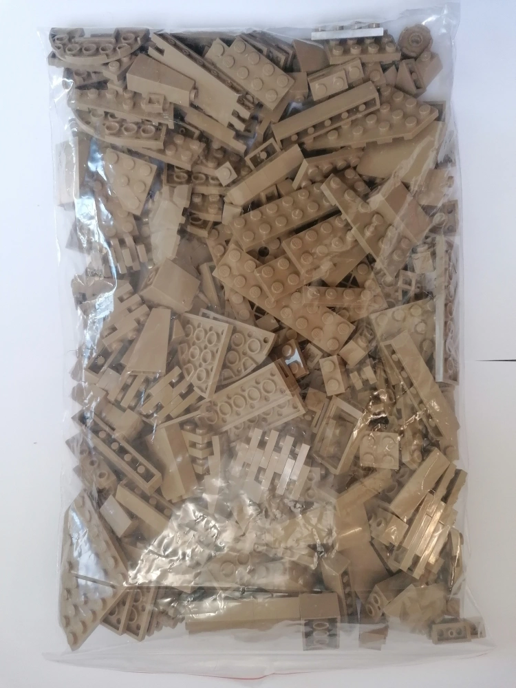 SCL449- HRANÉ LEGO MIX DÍLŮ TMAVÁ TAN/BÉŽOVÁ - VÁHA 390 GRAMŮ