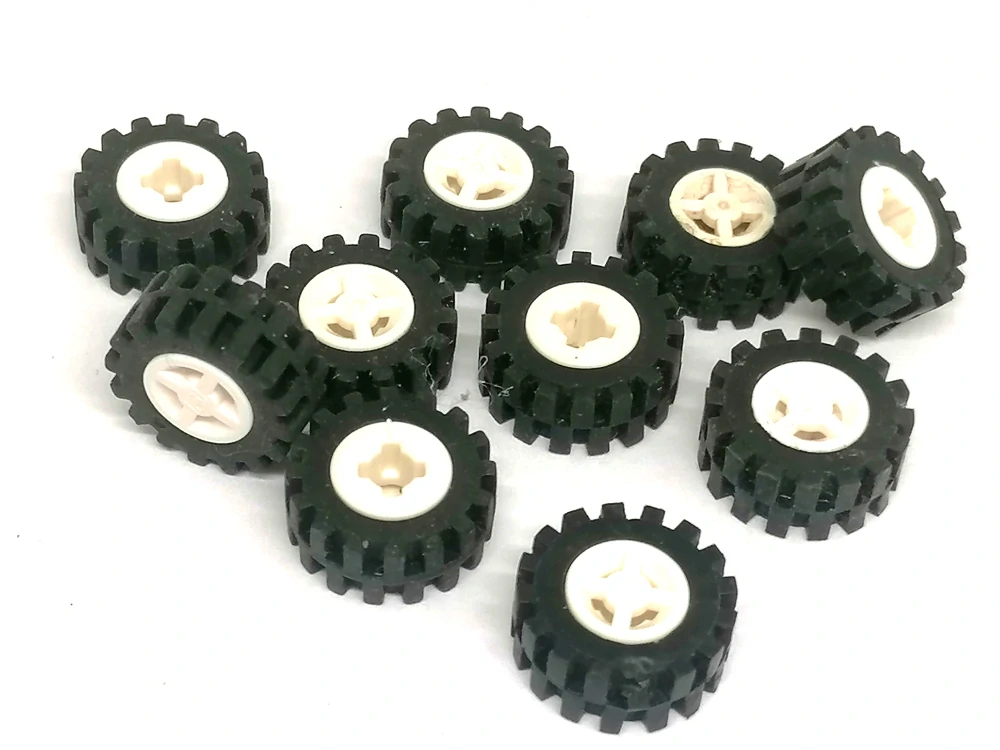 LH3209 LEGO HRANÁ SADA MALÝCH KOL 10 KS PRŮMĚR 14 MM BÍLÉ STŘEDY KOL MALÝ KOLÍK