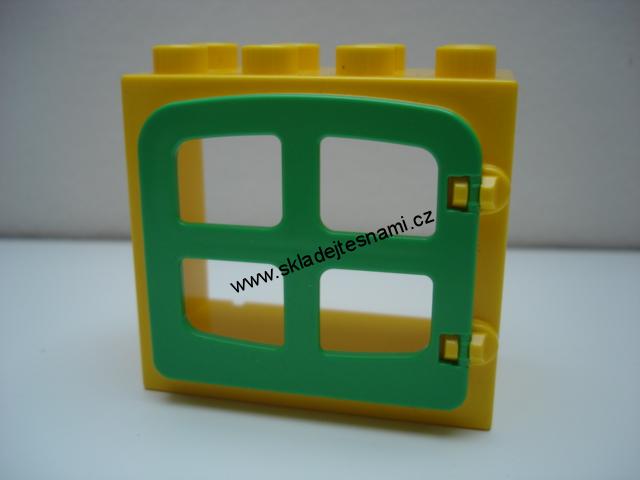 H33 DUPLO HRANÉ OKÉNKO ŽLUTOZELENÉ OTVÍRACÍ
