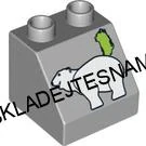 H176 DUPLO HRANÁ KOSTKA ŠEDÁ POTISK LEDNÍ MEDVĚD