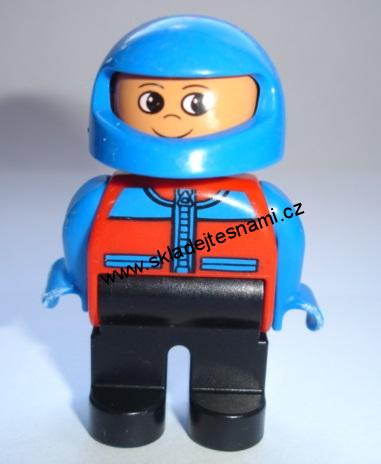 H315 DUPLO HRANÁ FIGURKA MOTORKÁŘ MODROČERVENÝ