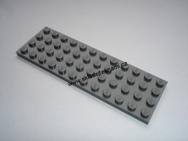 LH915 LEGO HRANÁ DESTIČKA TMAVĚ ŠEDÁ 4X12 NOPKŮ