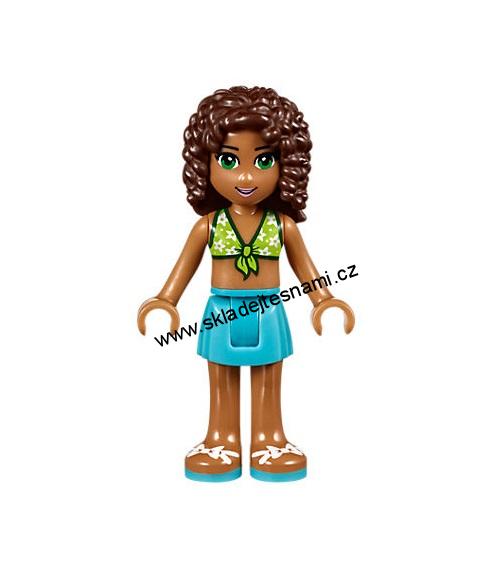 LN979 LEGO NOVÁ MINIFIGURKA TMAVÁ PLEŤ V LETNÍM OBLEČENÍ