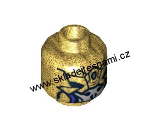 F383 LEGO NOVÁ ZLATÁ HLAVA ALIEN GOLD DVA OBLIČEJE