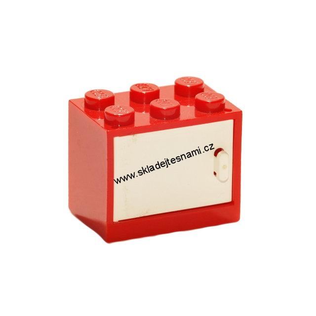 LH1156 LEGO HRANÁ SKŘÍŇKA ČERVENÁ BÍLÉ DVEŘE