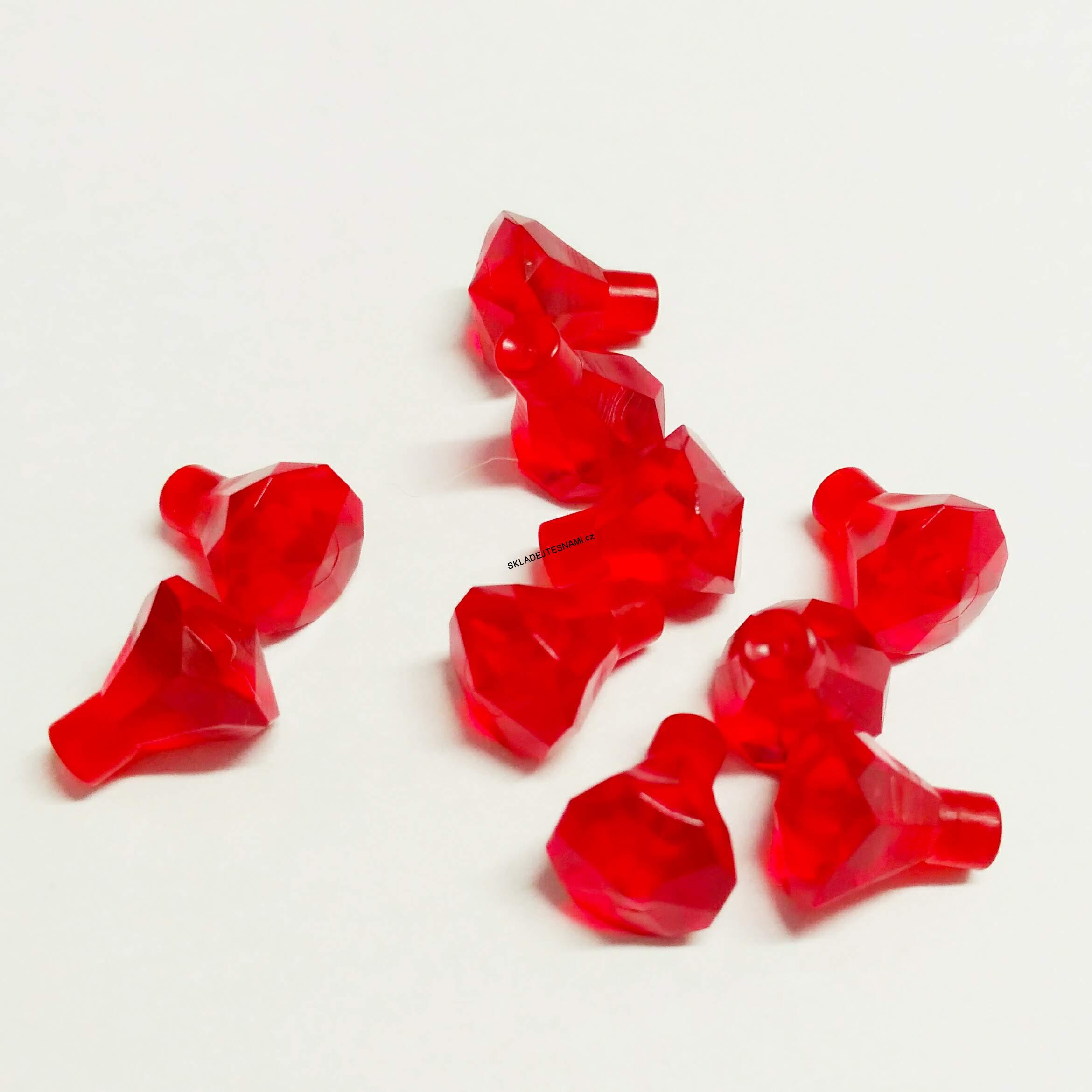 F179 LEGO ČERVENÉ PRŮHLEDNÉ DIAMANTY SADA 10 KS