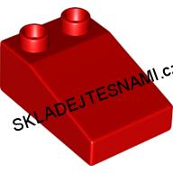 N1069 DUPLO NOVÁ ČERVENÁ KOSTKA STŘEŠNÍ ZKOSENÁ 2X3 NOPKY