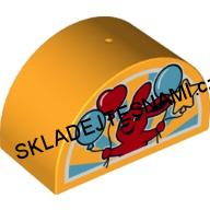 N1079 DUPLO NOVÝ ŽLUTÝ OBLOUK 2X4 NOPKY POTISK KRÁLÍČEK S BALONKY