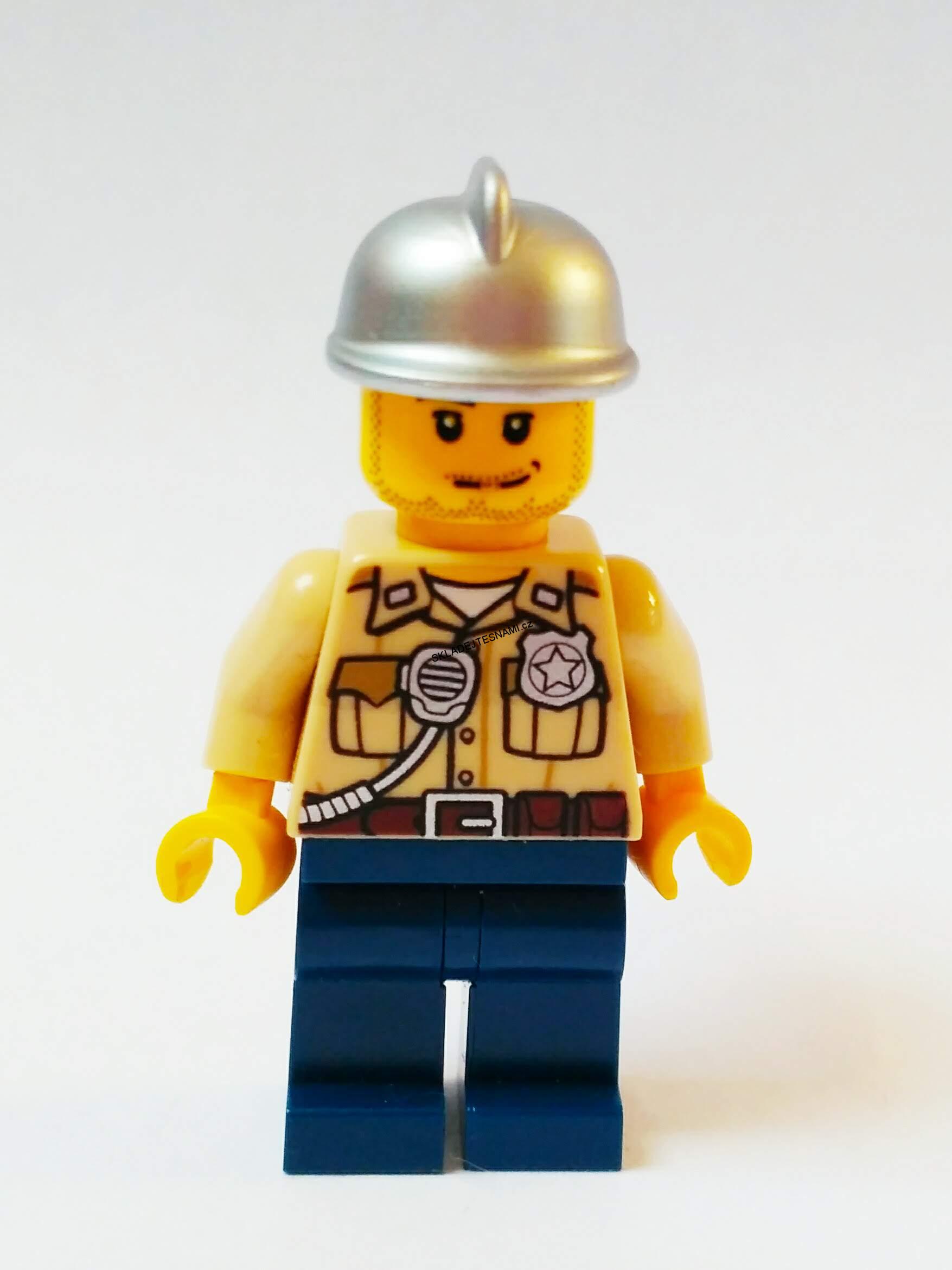 Lh524 LEGO HRANÁ MINIFIGURKA CITY HASIČ STŘÍBRNÁ HELMA
