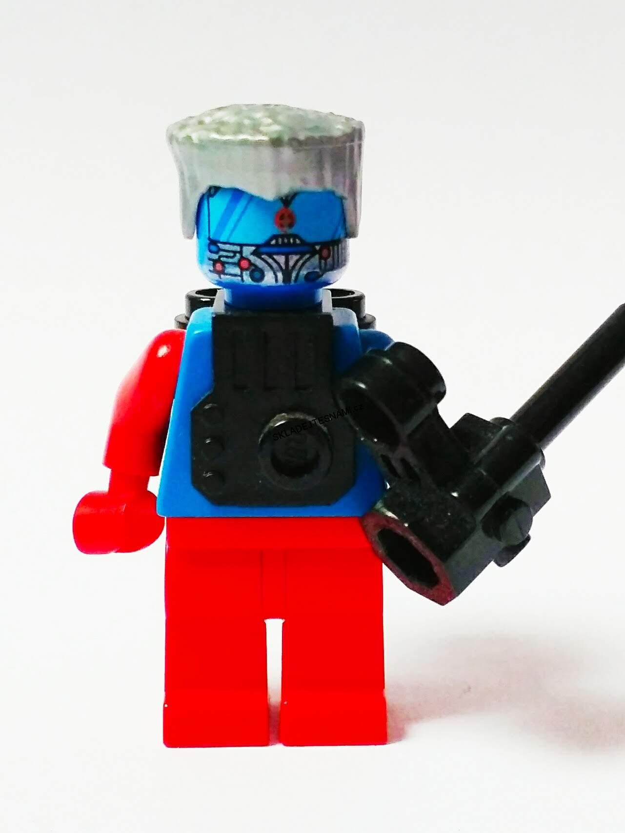Lh551 LEGO HRANÁ MINIFIGURKA ROBO MUŽ ČERVENOMODRÝ