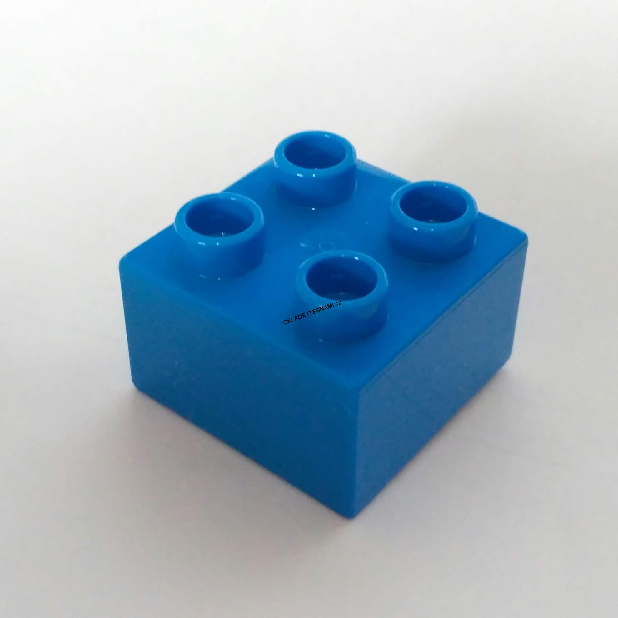 N1091 DUPLO NOVÁ KOSTKA BEZ POTISKU MODRÁ 2X2 NOPKY