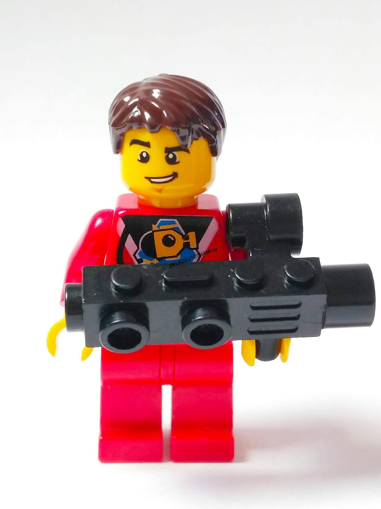 LH836LEGO HRANÁ MINIFIGURKA MUŽ S PISTOLÍ ČERVENÝ