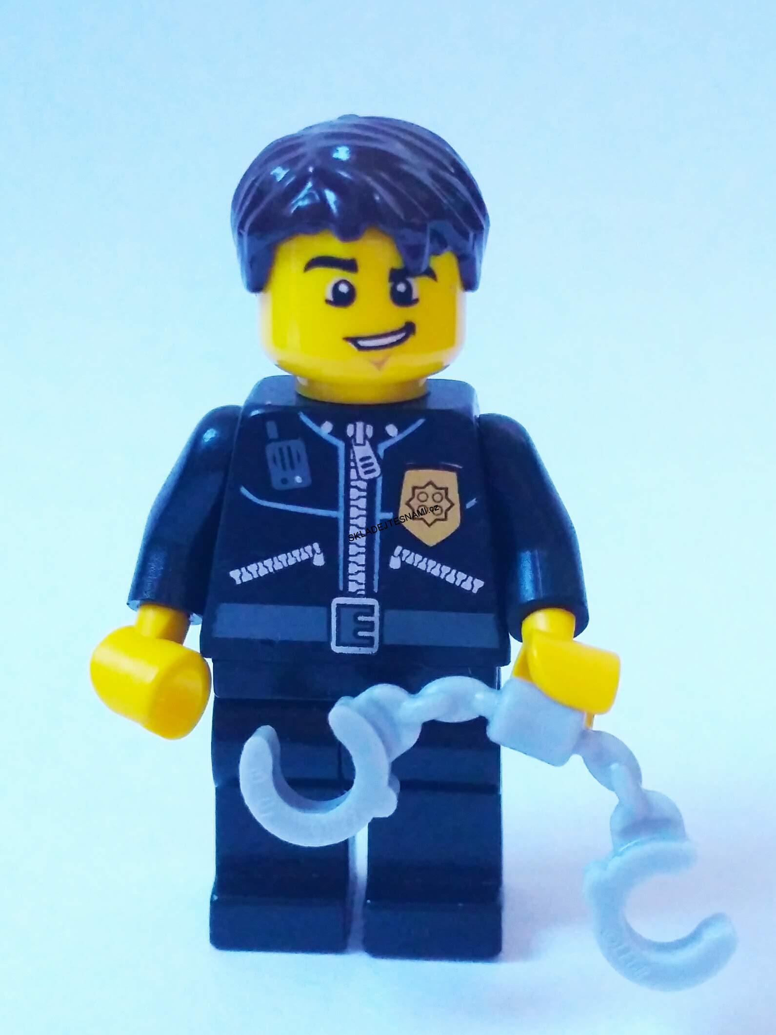 LH897 LEGO HRANÁ MINIFIGURKA POLICISTA S ŽELÍZKY