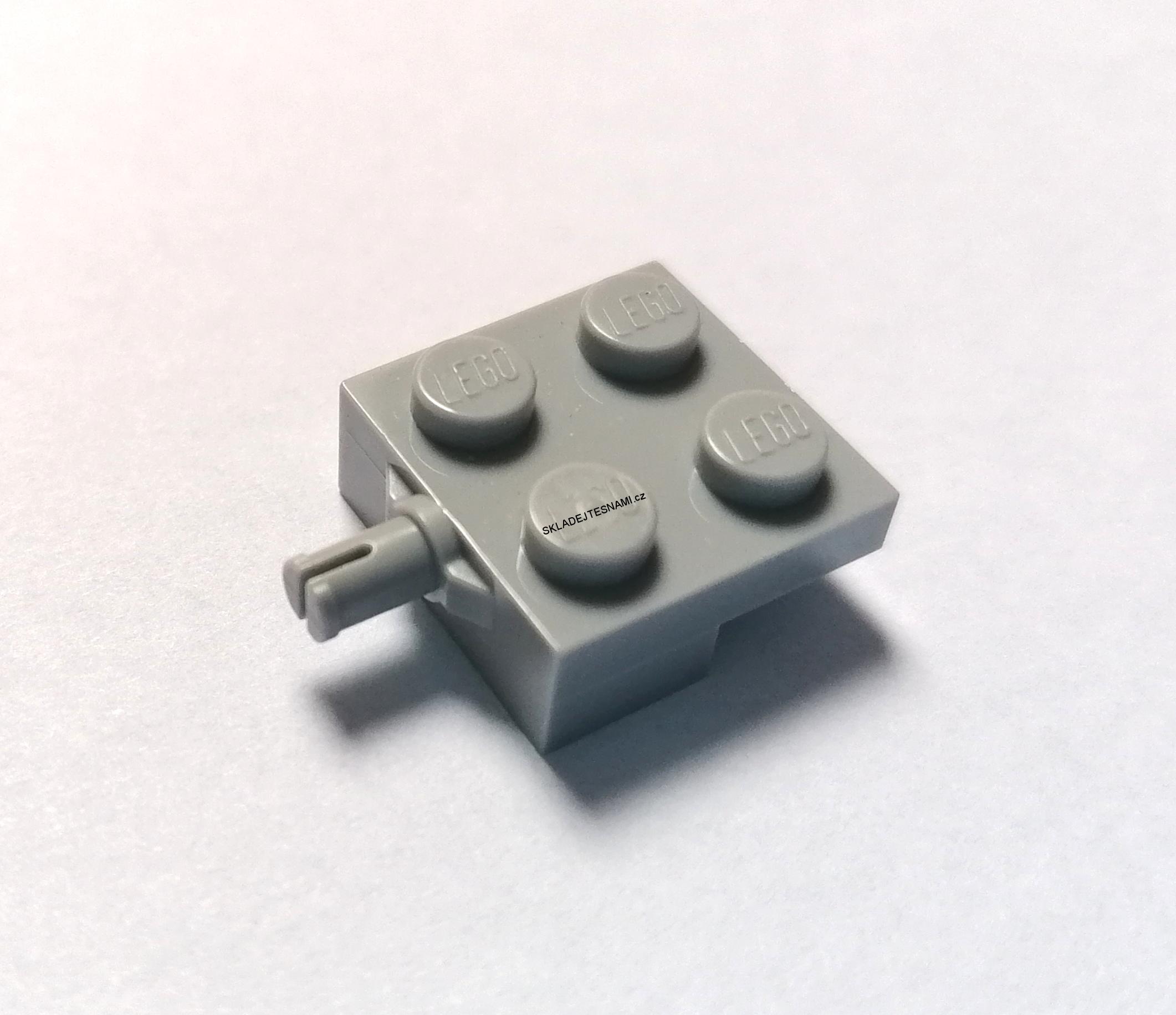 LH1760 LEGO HRANÁ PLOTNA 2X2 S KOLÍKEM NA NÁPRAVU ŠEDÁ