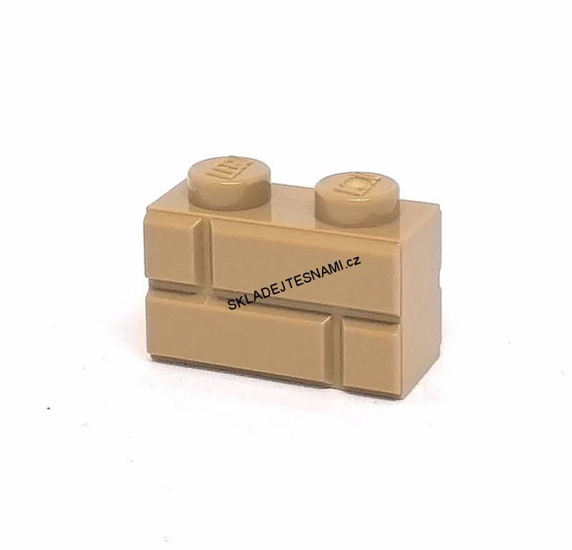 LH1801 LEGO HRANÁ CIHLA 2X1 NOPEK RELIÉF CIHLA TMAVÉ OPÁLENÍ