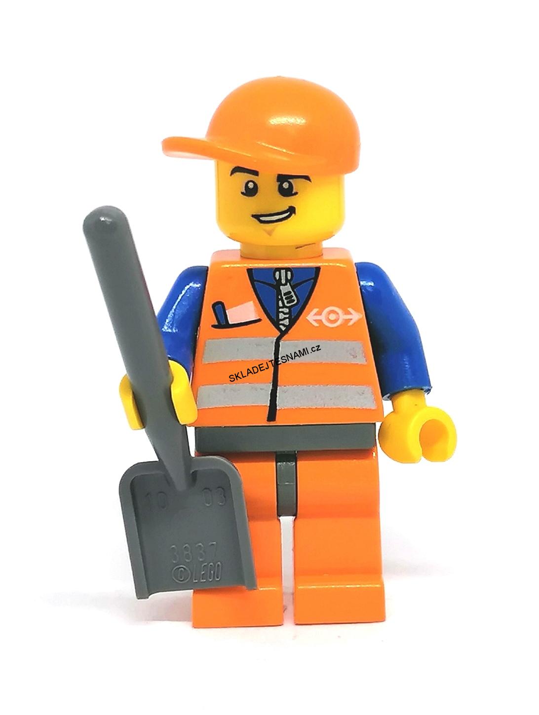 LH2089 HRANÁ LEGO MINIFIGURKA DĚLNÍK S LOPATOU