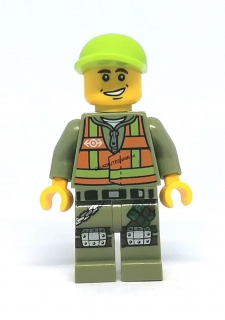 LH2421 LEGO HRANÁ MINIFIGURKA CITY ZELENÁ KŠILTOVKA