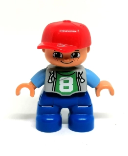 H525 DUPLO HRANÁ FIGURKA KLUK ČERVENÁ KŠILTOVKA