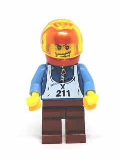 LH2652 LEGO HRANÁ MINIFIGURKA MUŽ ZÁVODNÍK V HELMĚ