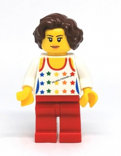 LH2824 LEGO HRANÁ MINIFIGURKA ŽENA V TRIČKU S HVĚZDAMI