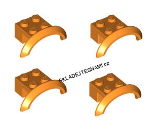 LH2042 LEGO HRANÝ DÍL BLATNÍK NÍZKÝ ORANŽOVÝ 4 KS