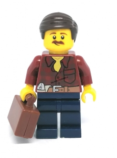 LH2865 LEGO HRANÁ MINIFIGURKA OBCHODNÍ CESTUJÍCÍ S KUFREM