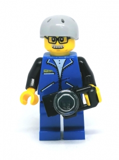 LH2866 LEGO HRANÁ MINIFIGURKA MUŽ V HELMĚ S FOTOAPARÁTEM
